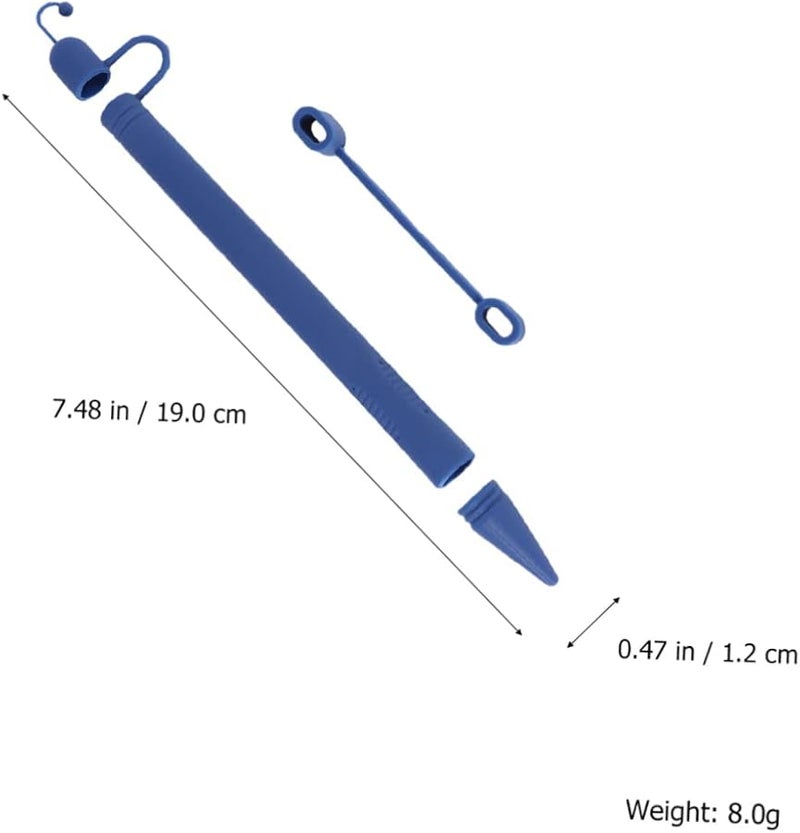غطاء كم قلم سيليكوني أزرق لـ Apple Pencil، حامل خفيف الوزن يحمي من الخدوش - Image 5